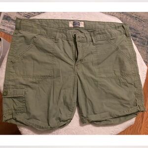 Olive Green Cargo Women Shorts